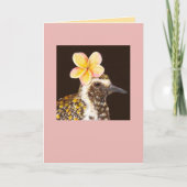 pacific golden plover met plumeria card kaart (Voorkant)