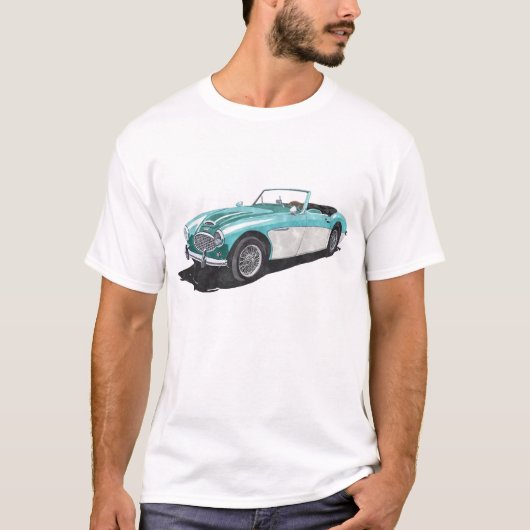 'Pacific Green' Austin Healey 100-6 T-shirt (Voorkant)