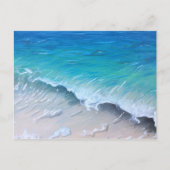 Pacific Grove Blauwgroen Wave Schilderij Print Briefkaart (Voorkant)