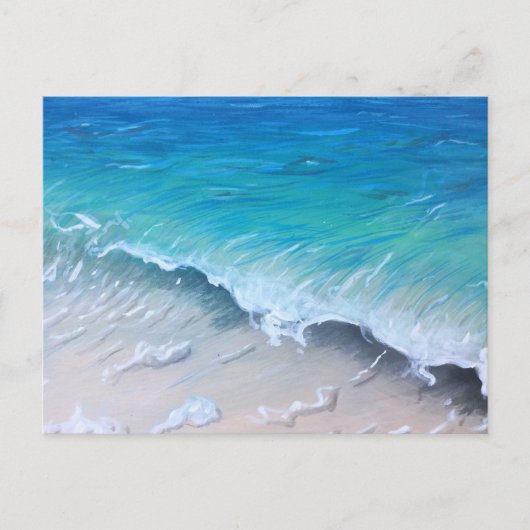 Pacific Grove Blauwgroen Wave Schilderij Print Briefkaart (Voorkant)