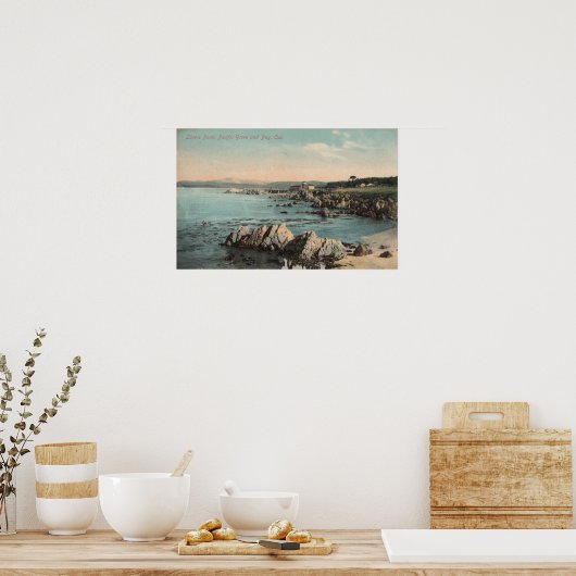 Pacific Grove, CA - Loverpunt, Stille Oceaan Poster (Keuken)