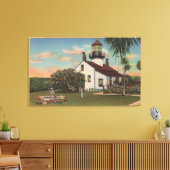 Pacific Grove, CA - Point Pinos Light House Uitzic Canvas Afdruk (Insitu (Woonkamer))