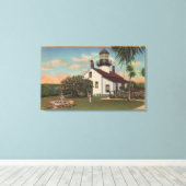 Pacific Grove, CA - Point Pinos Light House Uitzic Canvas Afdruk (Insitu (Houten vloer))