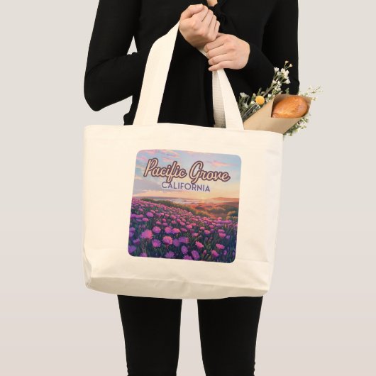 Pacific Grove Californië Monterey Magic Paarse Grote Tote Bag (Voorkant (product))