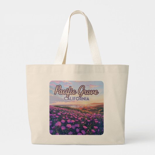 Pacific Grove Californië Monterey Magic Paarse Grote Tote Bag (Achterkant)