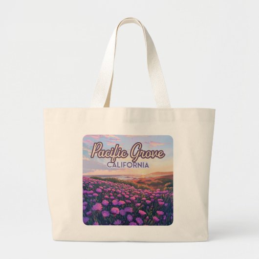 Pacific Grove Californië Monterey Magic Paarse Grote Tote Bag (Voorkant)