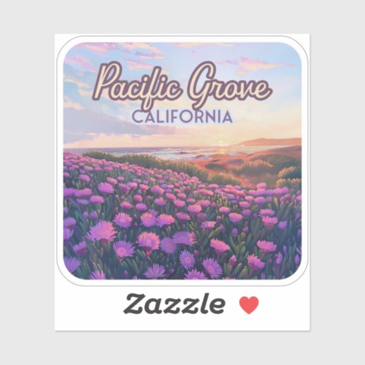 Pacific Grove Californië Monterey Magic Paarse Sticker (Vel)