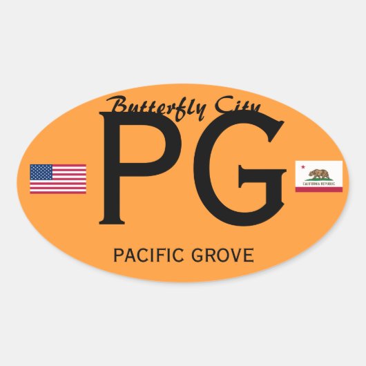 Pacific Grove Europese stijl ovale Sticker (Voorkant)