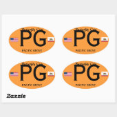 Pacific Grove Europese stijl ovale Sticker (Vel)
