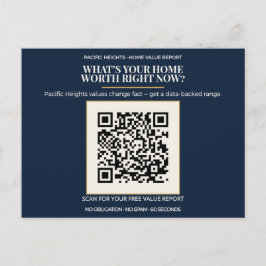 Pacific Heights Luxury Home Value QR Code Realtor Briefkaart