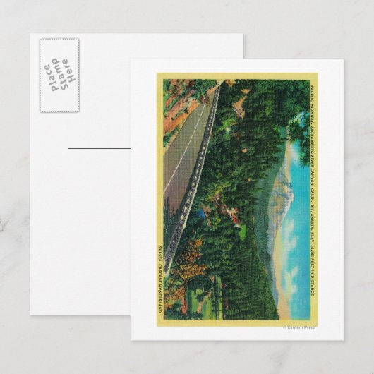 Pacific Highway met Mt. Shasta op afstand Briefkaart (Voorkant / Achterkant)