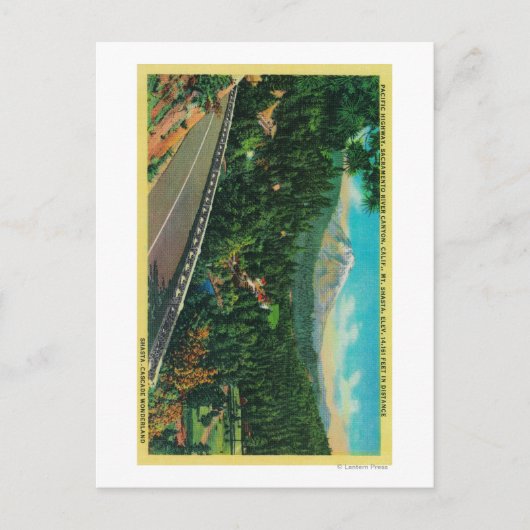 Pacific Highway met Mt. Shasta op afstand Briefkaart (Voorkant)