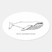 Pacific Humpback Whale Ovale Sticker (Voorkant)