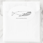 Pacific Humpback Whale Ovale Sticker (Tas)