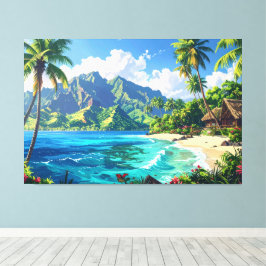 Pacific island landscape canvas afdruk