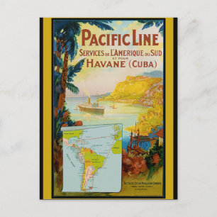 Pacific Line Vintage Travel Briefkaart