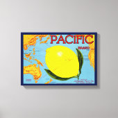 Pacific Merk Verpakt door Johnston Fruit Co 1917 Canvas Afdruk (Voorkant)