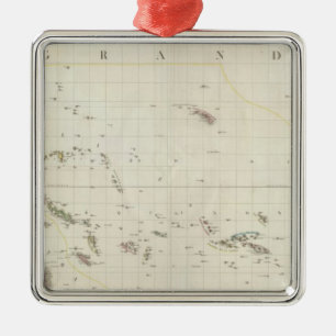 Pacific North American Map Metalen Ornament
