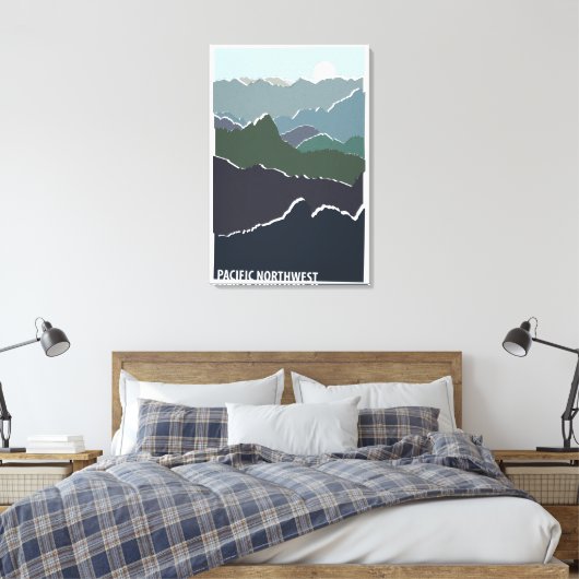 Pacific Northwest Canvas Afdruk (Insitu (Slaapkamer))