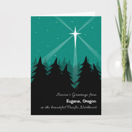 Pacific Northwest Christmas Emerald Evergreen Tree Feestdagen Kaart