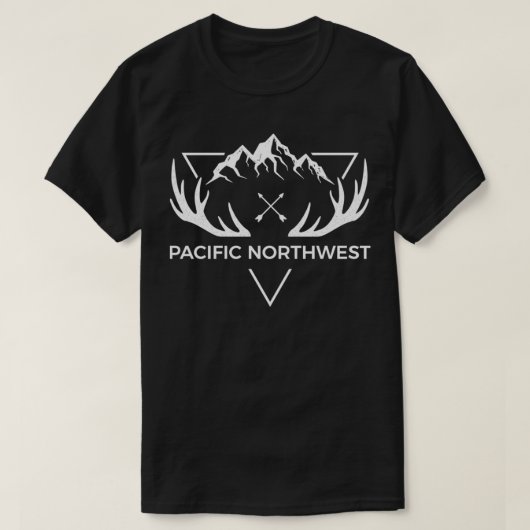 Pacific Northwest   Cool PNW Mountain Deer Gift Pu T-shirt (Design voorkant)