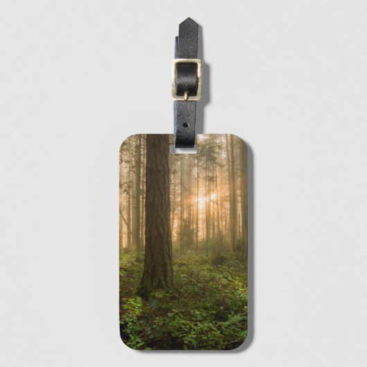 Pacific Northwest Forest | Foggy Morning Bagagelabel (Voorkant (verticaal))