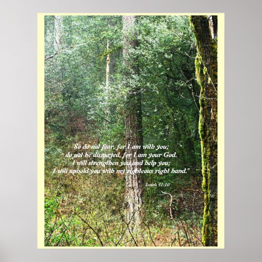 Pacific Northwest Forest Isaiah 41:10 Print (Voorkant)