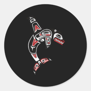 Pacific Northwest Haida Orca Er Walvis Ronde Sticker