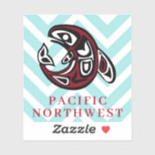 Pacific Northwest Indiaanse orka kunst Sticker (Vel)