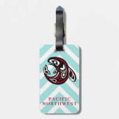 Pacific Northwest Indiaanse Orka Souvenir Bagagelabel (Achterkant verticaal)