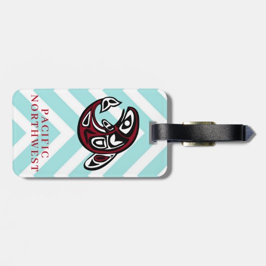 Pacific Northwest Indiaanse Orka Souvenir Bagagelabel (Achterkant horizontaal)