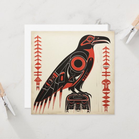 Pacific Northwest kunststijl Kaart (Voorkant / Achterkant in situ)