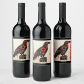 Pacific Northwest kunststijl Wijn Etiket (Flessen)