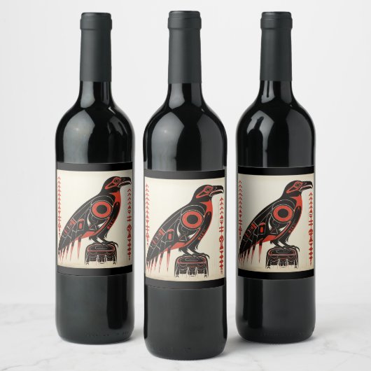 Pacific Northwest kunststijl Wijn Etiket (Flessen)