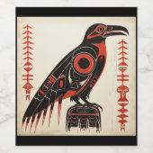 Pacific Northwest kunststijl Wijn Etiket (Enkel label)