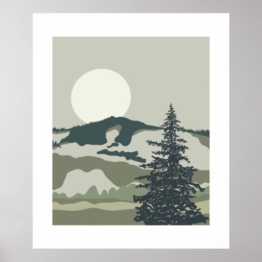 Pacific Northwest Landschap Moderne Muur Poster (Voorkant)