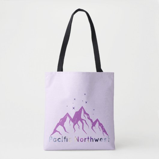 Pacific Northwest Mountain Range en Stars Tote Bag (Voorkant)