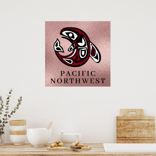 Pacific Northwest Native American Killer Whale Poster (Keuken)