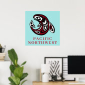 Pacific Northwest Native American Killer Whale Poster (Thuiskantoor)
