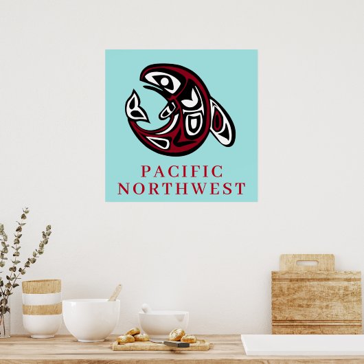 Pacific Northwest Native American Killer Whale Poster (Keuken)