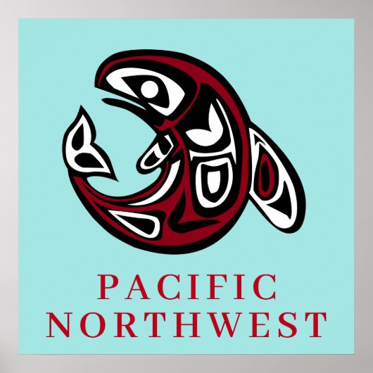Pacific Northwest Native American Killer Whale Poster (Voorkant)