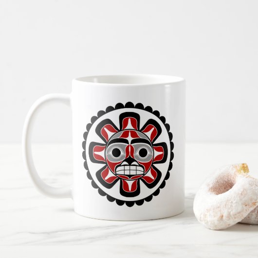 Pacific Northwest Native American Sun Symbool Koffiemok (Met donut)