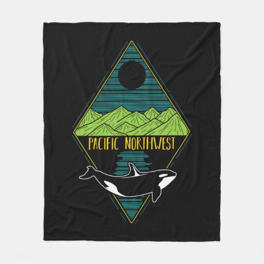 Pacific Northwest Orca — walvisboom — Ocean P Fleece Deken (Voorkant)