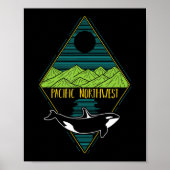 Pacific Northwest Orca — walvisboom — Ocean P Poster (Voorkant)