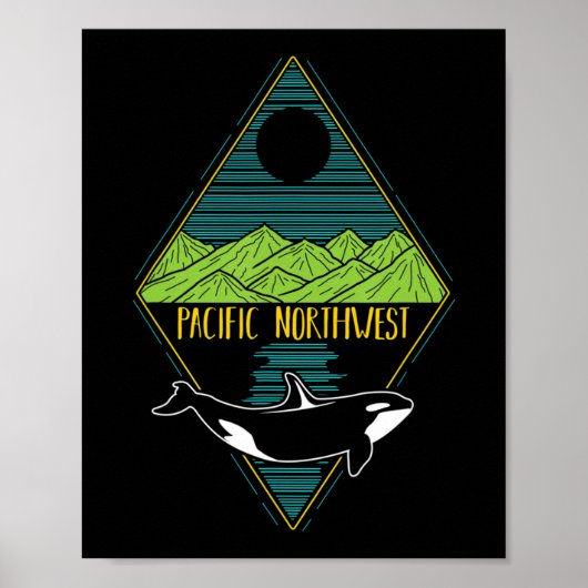 Pacific Northwest Orca — walvisboom — Ocean P Poster (Voorkant)