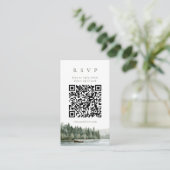 Pacific Northwest Pine Lake QR Code RSVP Kaart  (Staand voorkant)