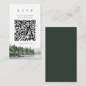 Pacific Northwest Pine Lake QR Code RSVP Kaart  (Voorkant / Achterkant)