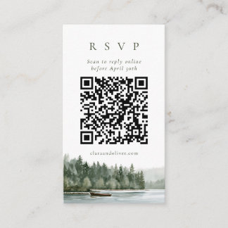Pacific Northwest Pine Lake QR Code RSVP Kaart 