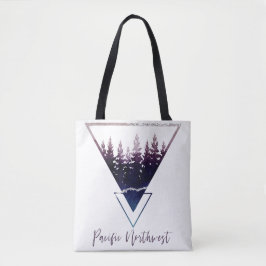Pacific Northwest Pine Tree Silhouette Tote Bag