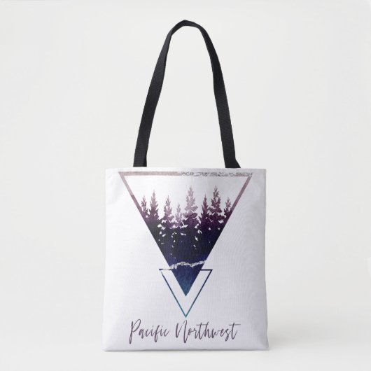 Pacific Northwest Pine Tree Silhouette Tote Bag (Voorkant)